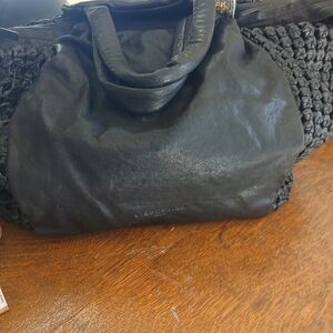 Liebeskind Black Woven Leather Shoulder Bag